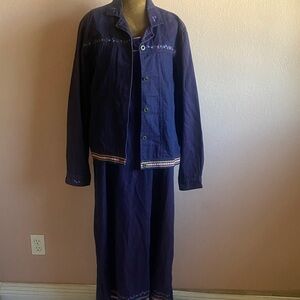 SHAVER LAKE 100% Cotton Vibrant Purple Jacket and Skirt Ensemble